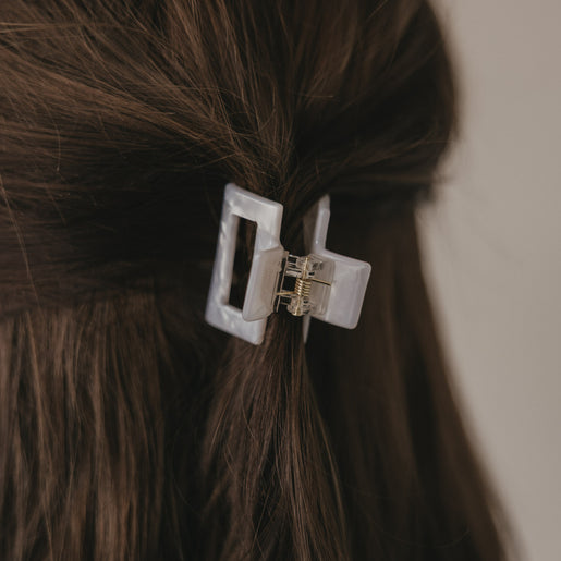 Haarspange eckig klein Pearl (VE = 10 Stk.)