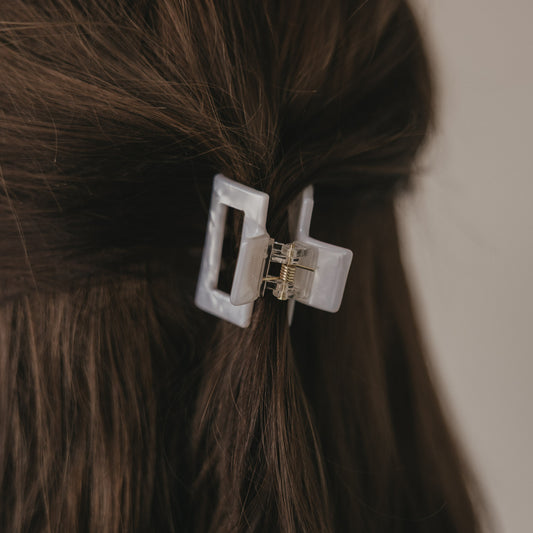 Haarspange eckig klein Pearl (VE = 10 Stk.)