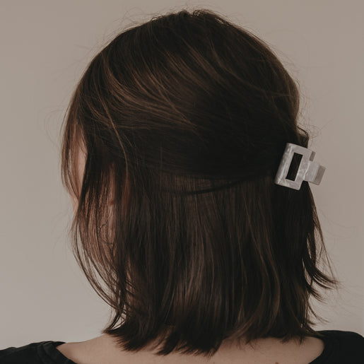 Haarspange eckig klein Pearl (VE = 10 Stk.)