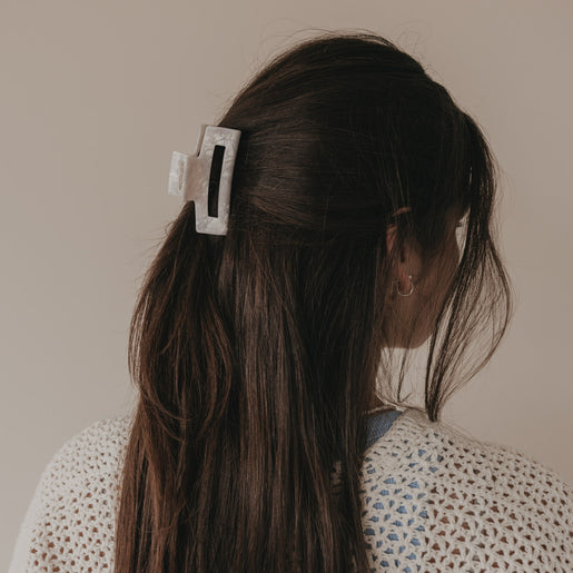 Haarspange eckig groß Pearl (VE = 10 Stk.)