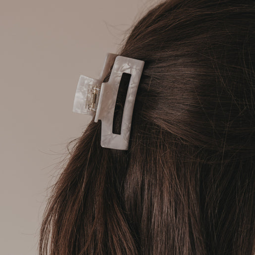 Haarspange eckig groß Pearl (VE = 10 Stk.)