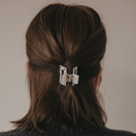 Haarspange eckig klein Herzen schwarz Pearl (VE = 10 Stk.)