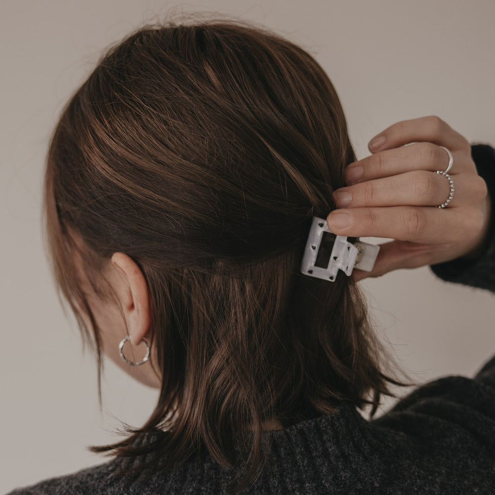 Haarspange eckig klein Herzen schwarz Pearl (VE = 10 Stk.)