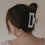 Haarspange eckig Maxi Herzen schwarz Pearl (VE = 10 Stk.)
