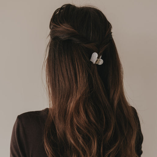 Haarspange Herzform klein Pearl (VE = 10 Stk.)