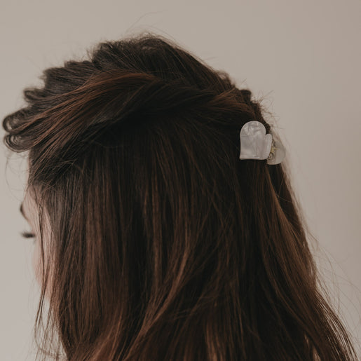 Haarspange Herzform klein Pearl (VE = 10 Stk.)