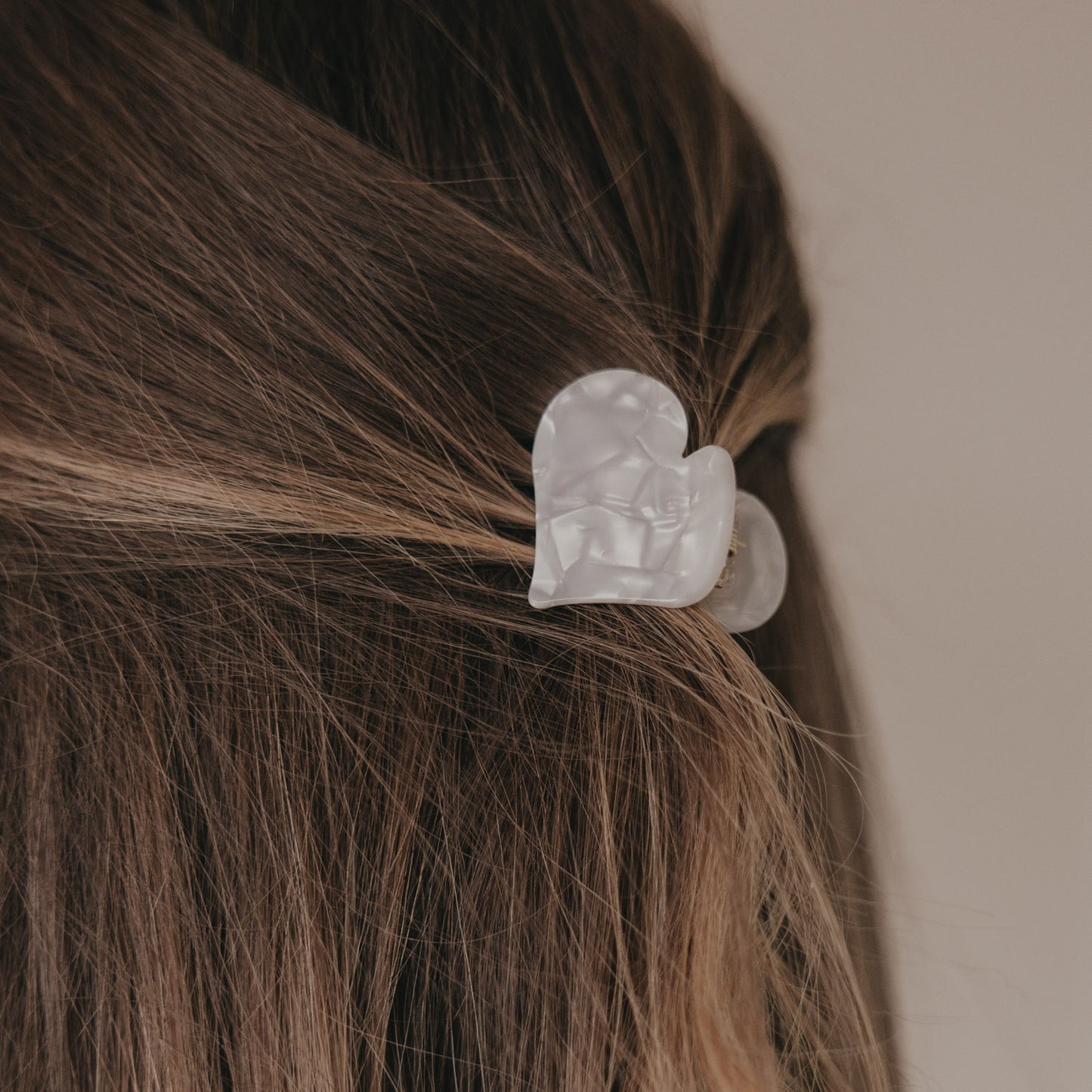 Haarspange Herzform groß Pearl (VE = 10 Stk.)