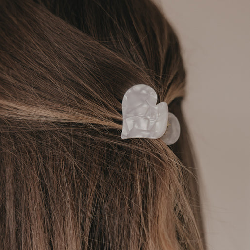 Haarspange Herzform groß Pearl (VE = 10 Stk.)