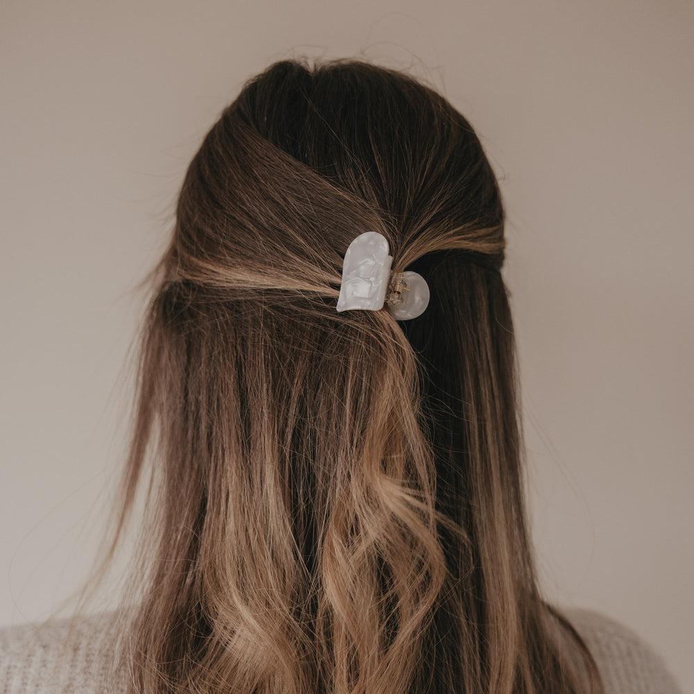 Haarspange Herzform groß Pearl (VE = 10 Stk.)