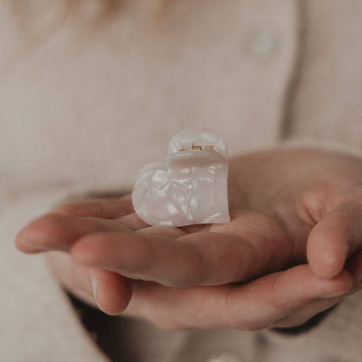 Haarspange Herzform groß Pearl (VE = 10 Stk.)