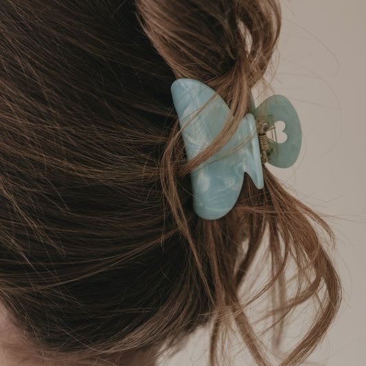 Haarspange groß Herz Mint (VE = 10 Stk.)