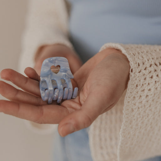 Haarspange klein Herz Sky (VE = 10 Stk.)