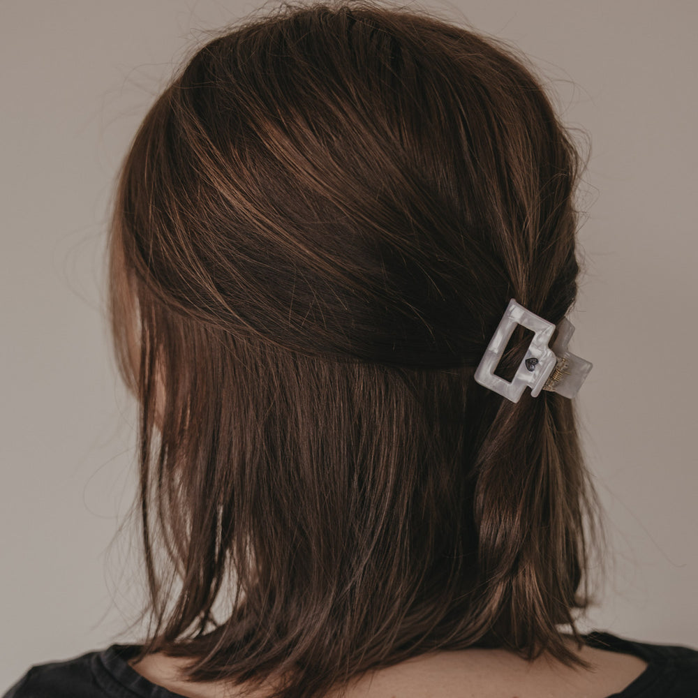 Haarspange eckig klein Herz schwarz Pearl (VE = 10 Stk.)