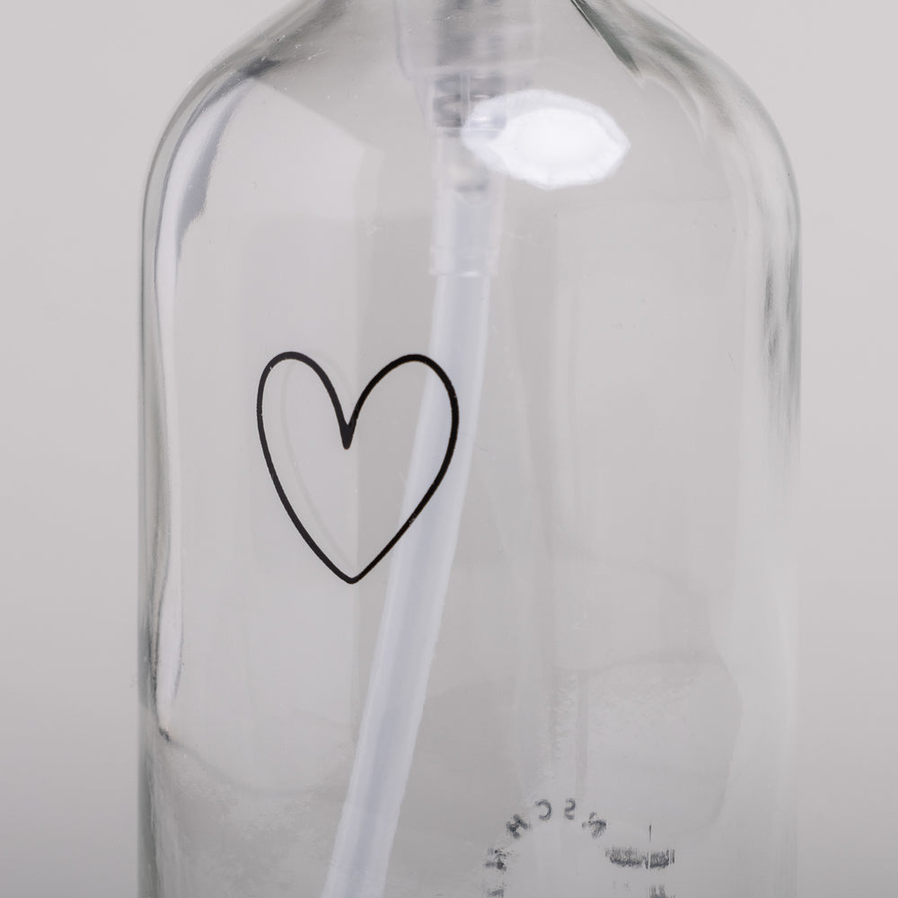 Soap Dispenser heart transparent 250ml (PU = 6 pieces)