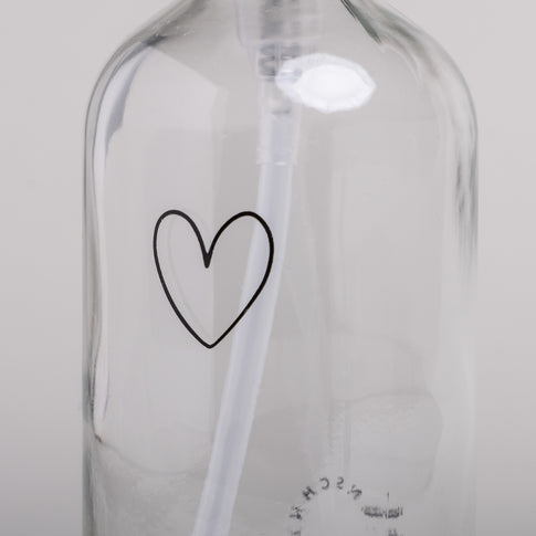 Soap Dispenser heart transparent 250ml (PU = 6 pieces)
