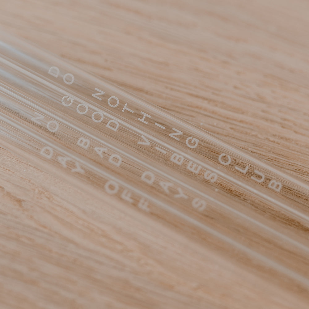 Straws No Bad Days made of glass 20cm in a set of 4 (PU = 10 sets)