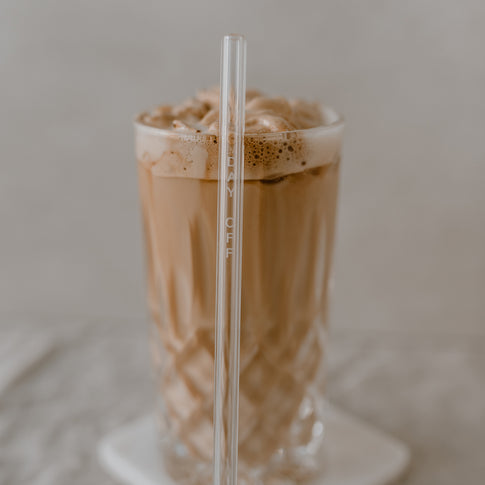 Straws No Bad Days made of glass 20cm in a set of 4 (PU = 10 sets)
