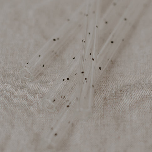Pailles en verre Pois Noirs 13cm en lot de 4 (UE = 10 Ensembles)