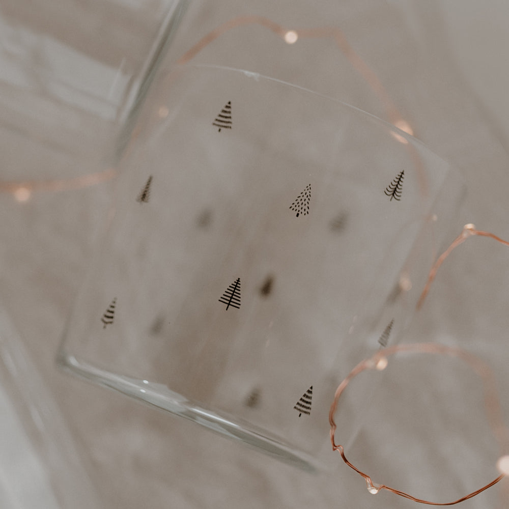Drinking glass fir tree black (pack = 4 pcs)