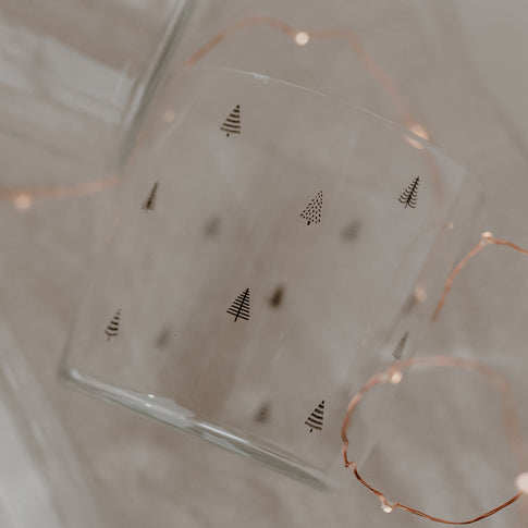 Drinking glass fir tree black (pack = 4 pcs)