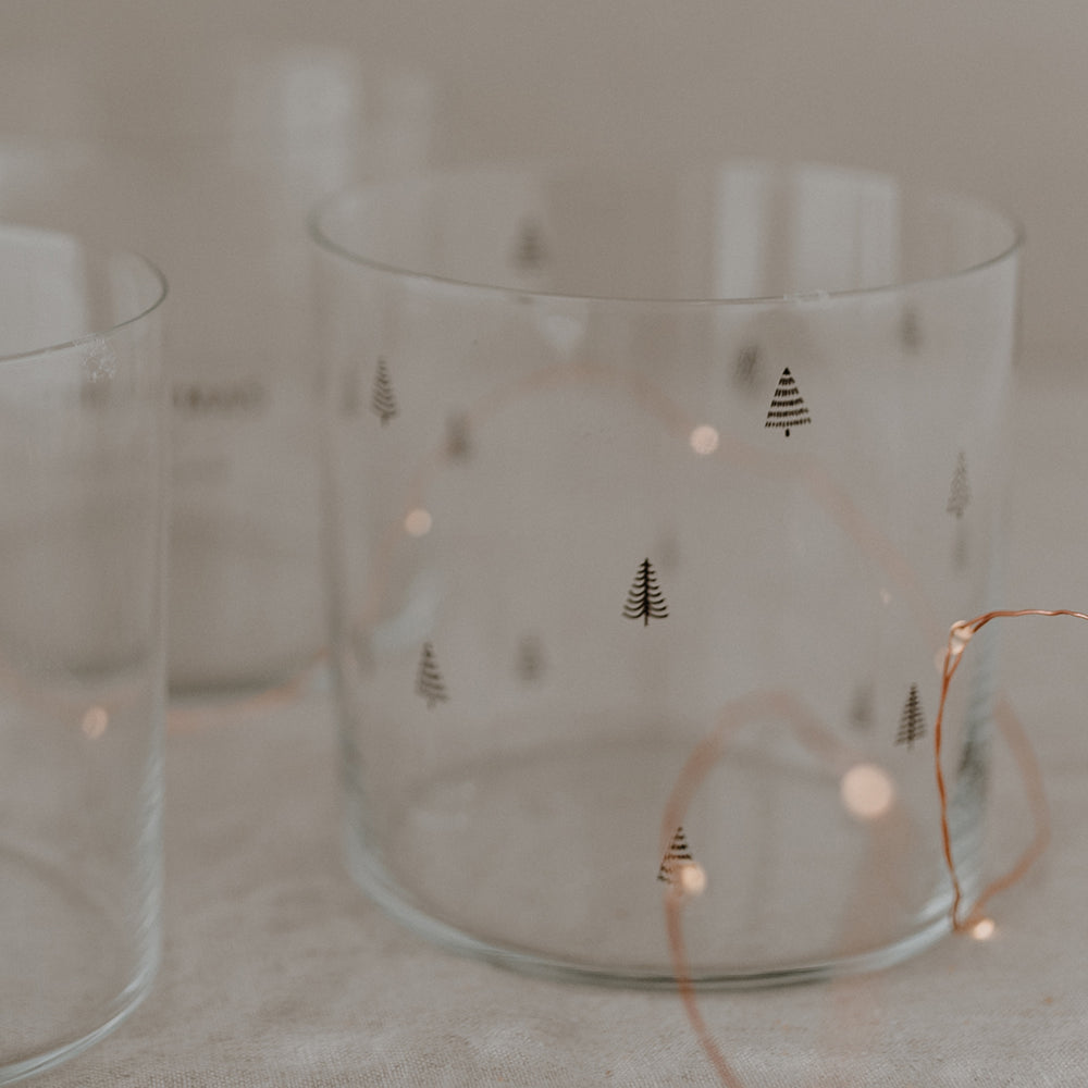 Drinking glass fir tree black (pack = 4 pcs)