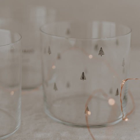 Drinking glass fir tree black (pack = 4 pcs)