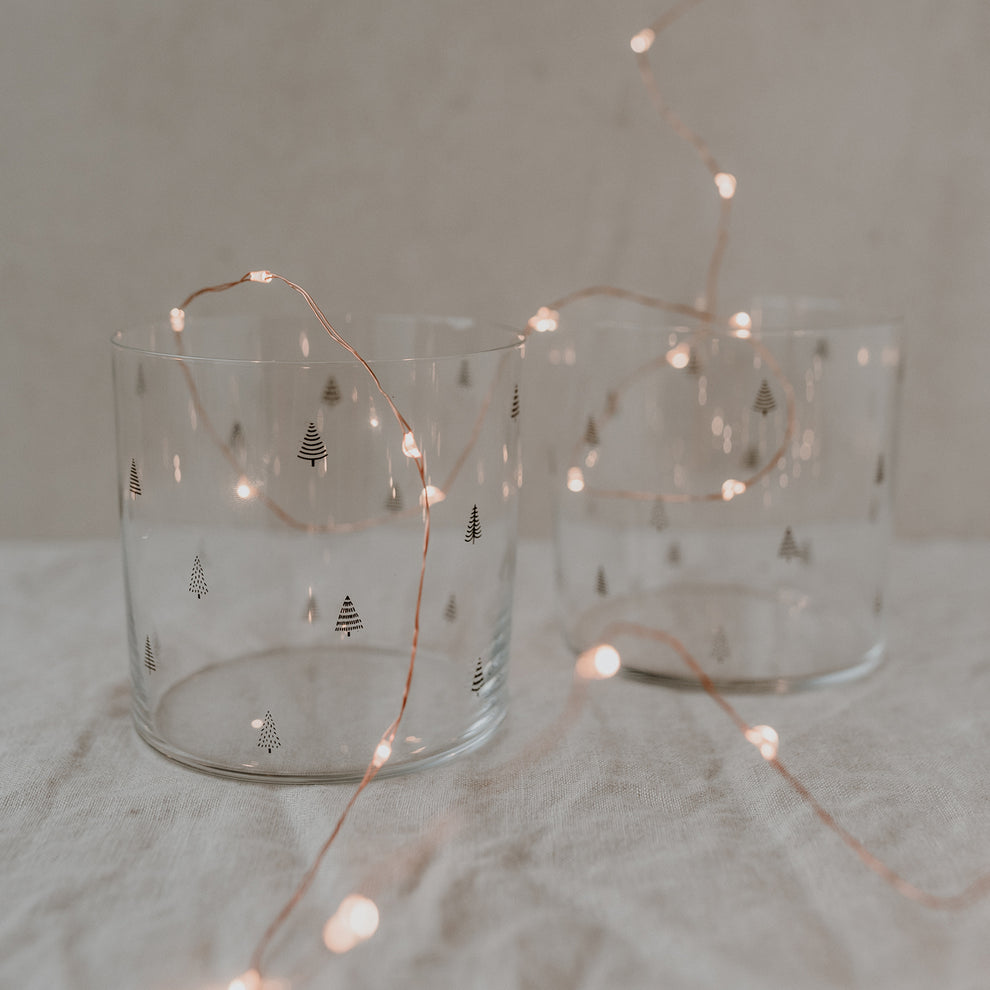 Drinking glass fir tree black (pack = 4 pcs)