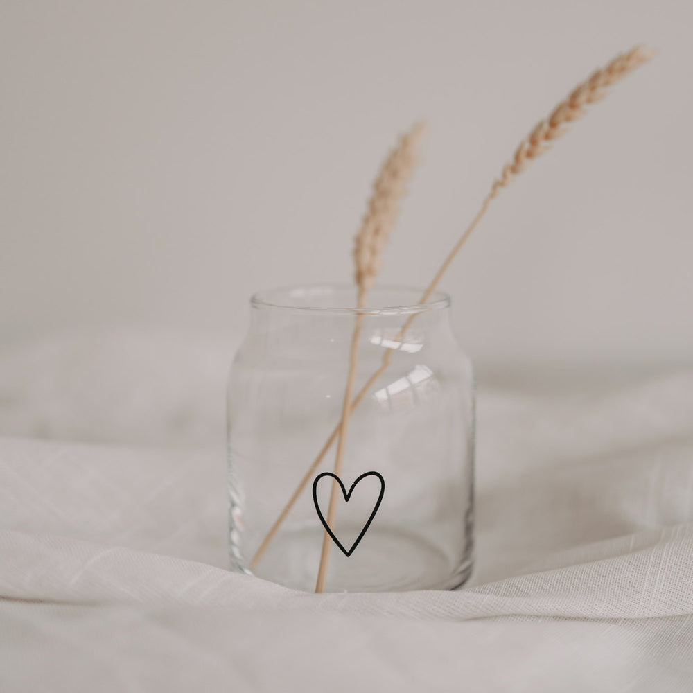 Vase en verre petit coeur (UE = 6 Pièces)