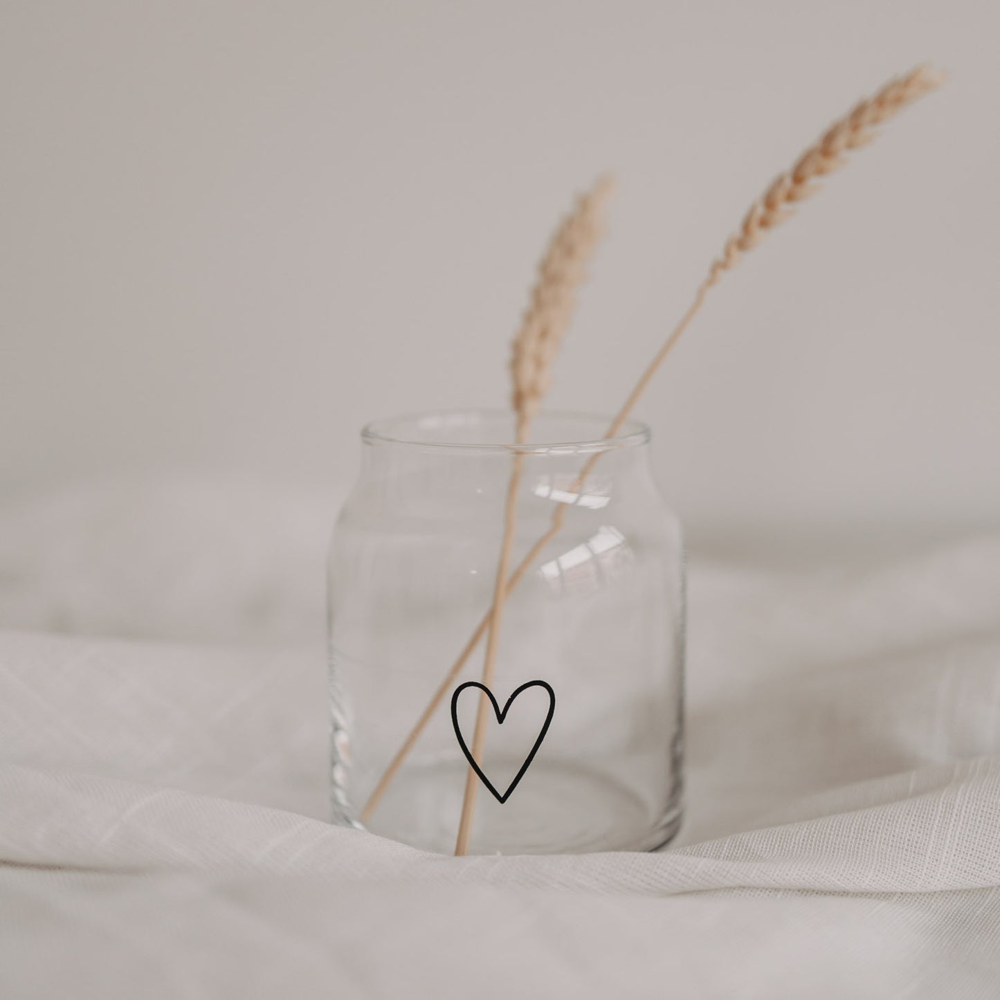 Vase en verre petit coeur (UE = 6 Pièces)