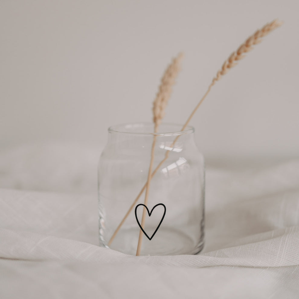 Vase en verre petit coeur (UE = 6 Pièces)