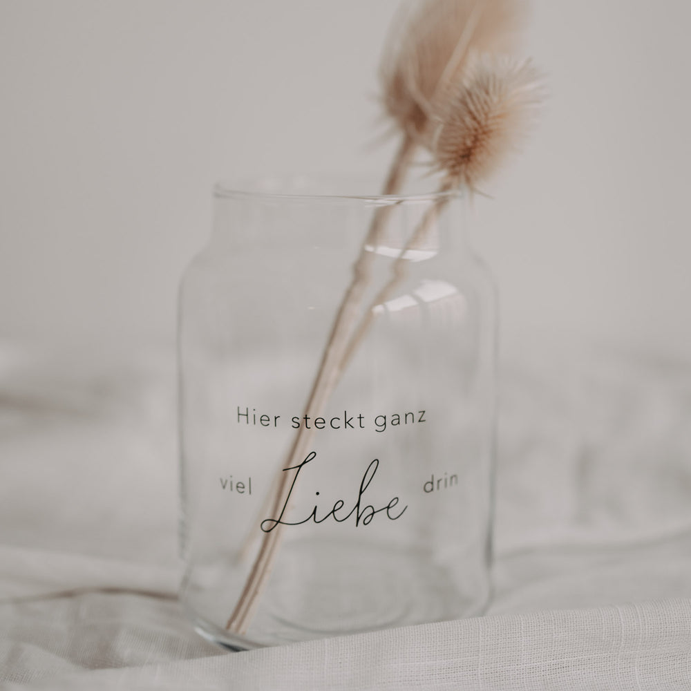Vase en verre grand Liebe (UE = 6 Pièces)