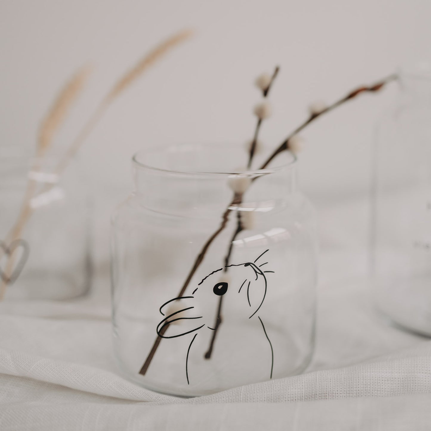 Vase aus Glas mittel Hase (VE = 6 Stk)
