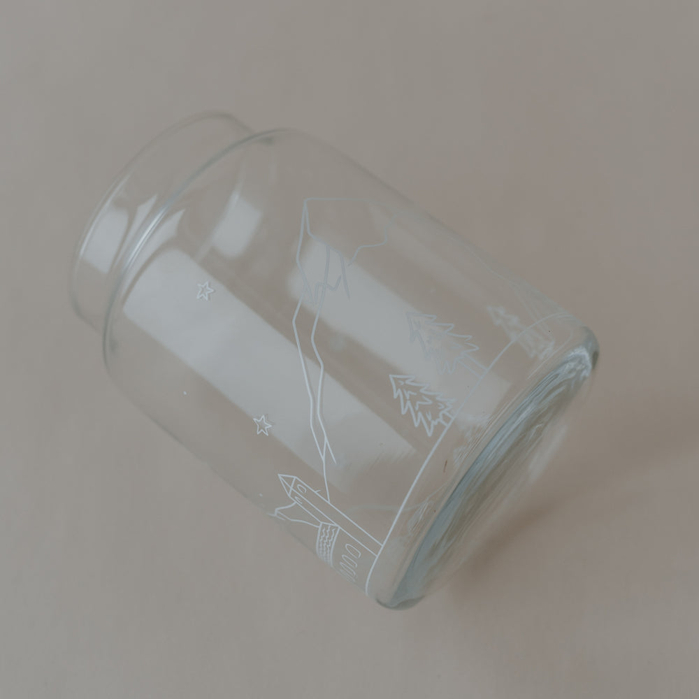 Vase aus Glas groß Schneelandschaft (VE = 6 Stk)
