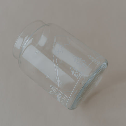 Vase aus Glas groß Schneelandschaft (VE = 6 Stk)