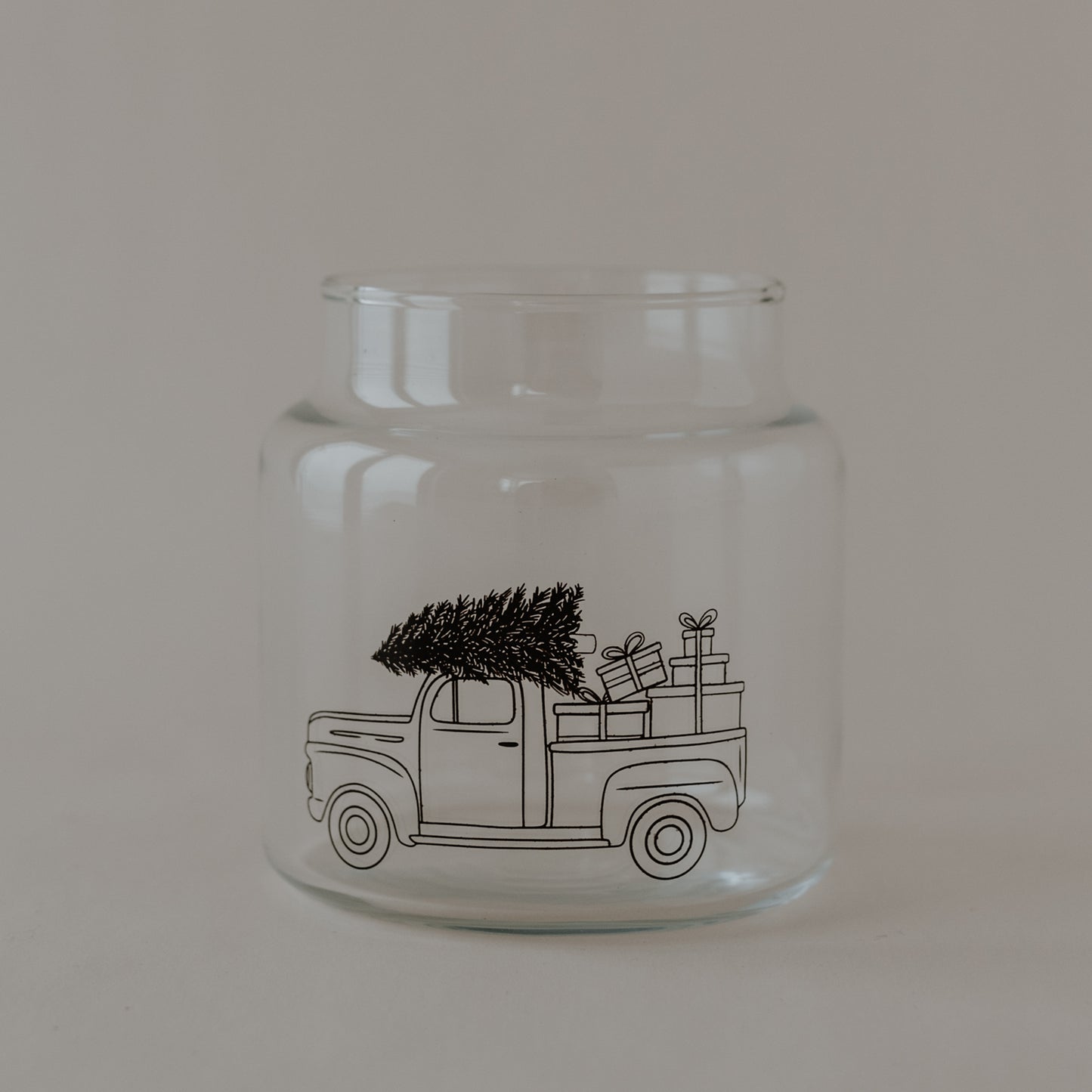 Vase en verre moyen voiture de Noël (VE = 6 pcs)