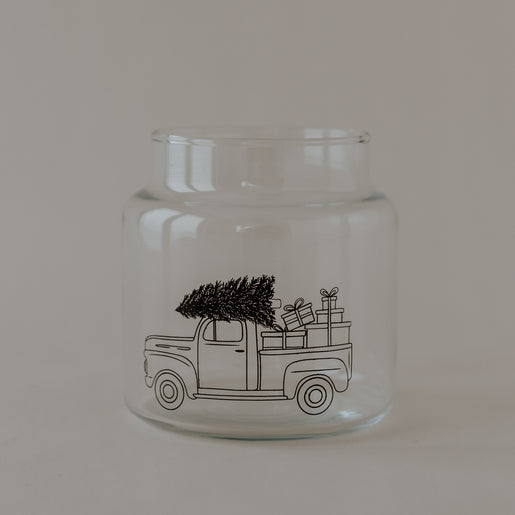 Vase made of glass medium Christmas car (PU = 6 pcs)