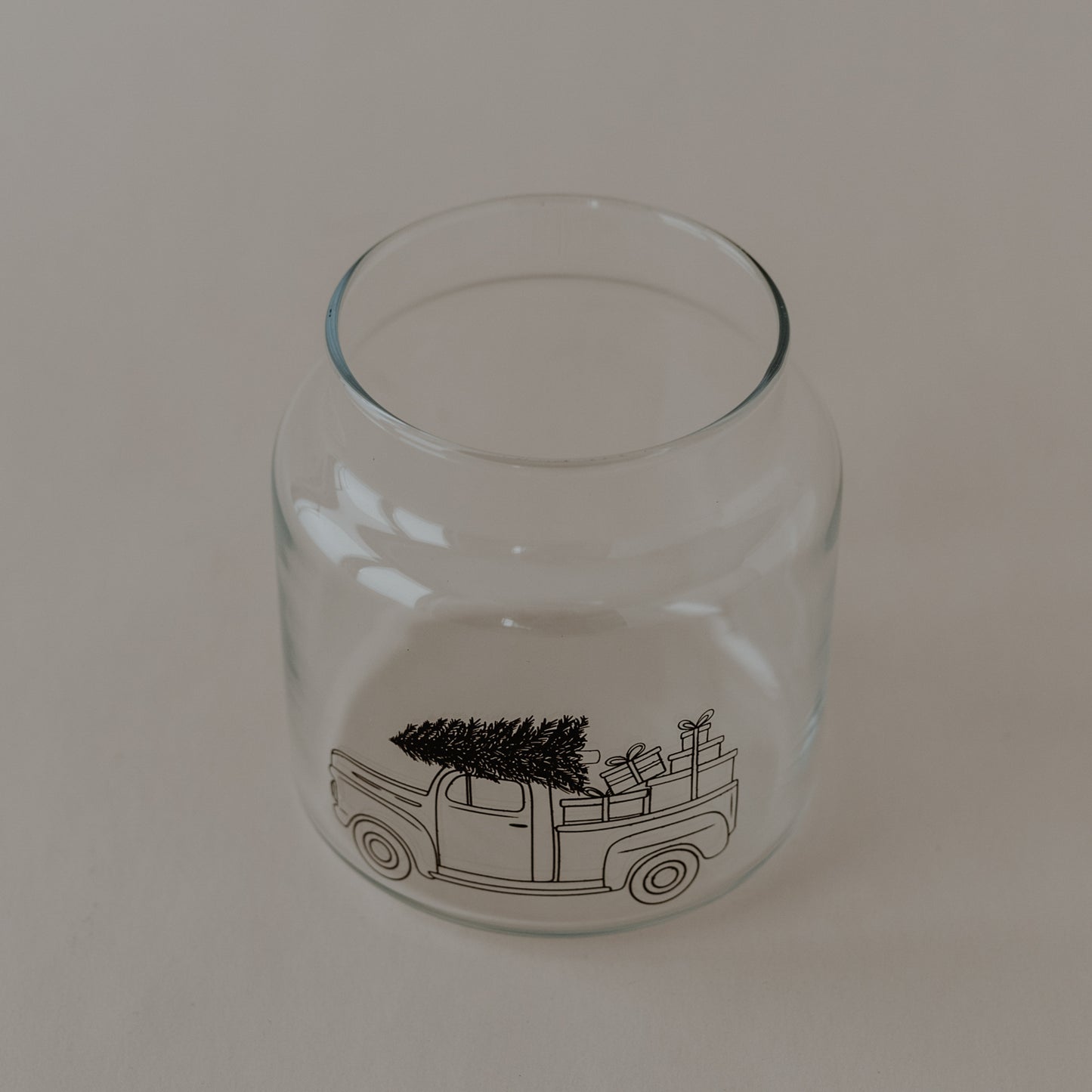 Vase en verre moyen voiture de Noël (VE = 6 pcs)