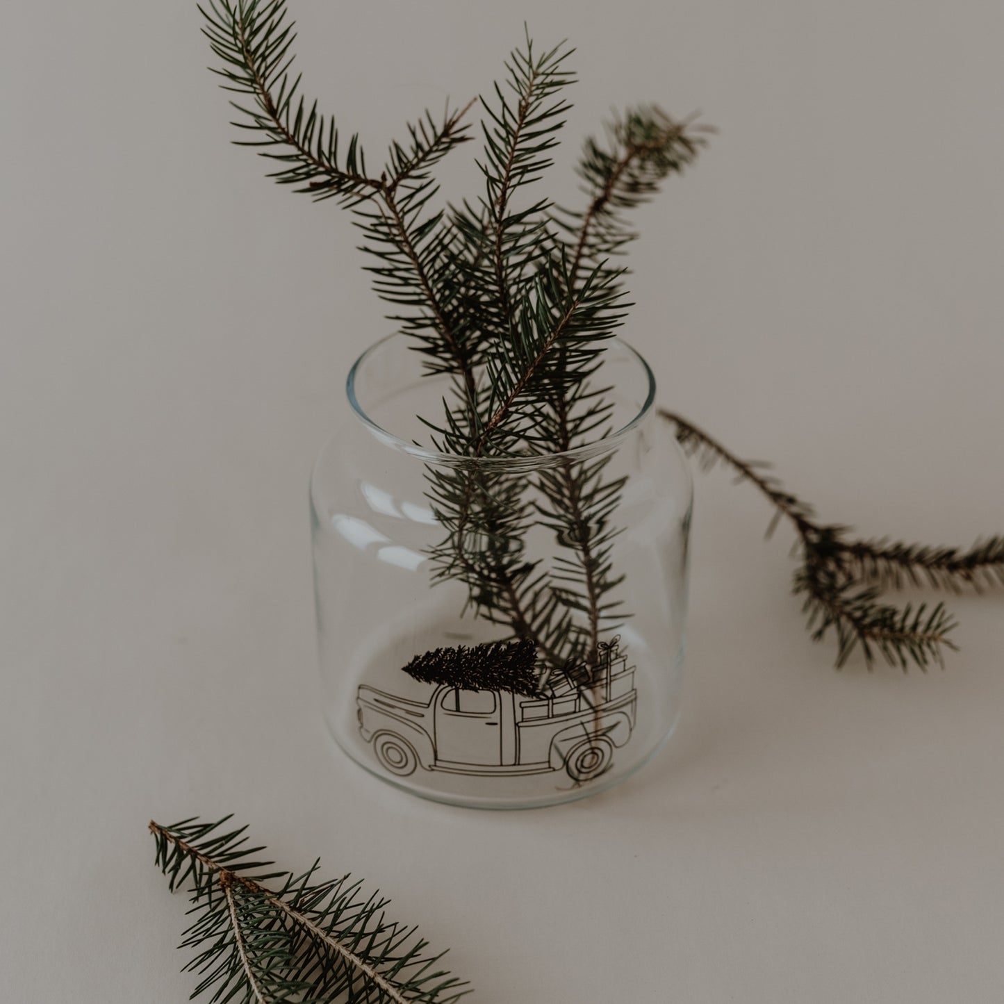 Vase en verre moyen voiture de Noël (VE = 6 pcs)
