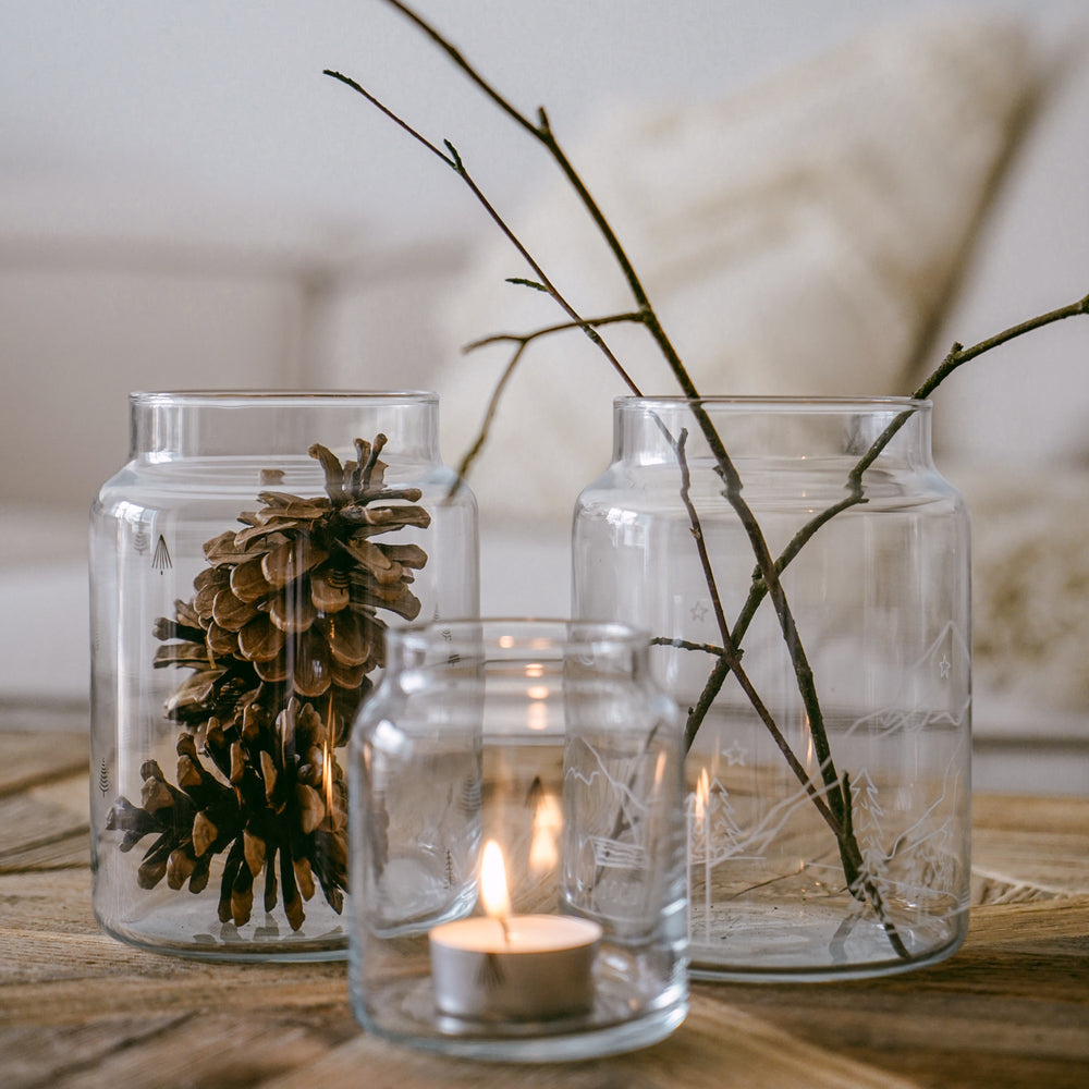 Vase en verre grand sapin (VE = 6 pcs)