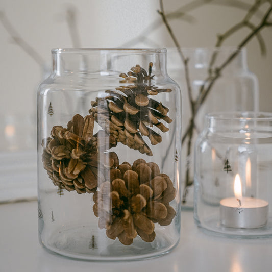 Vase en verre grand sapin (VE = 6 pcs)