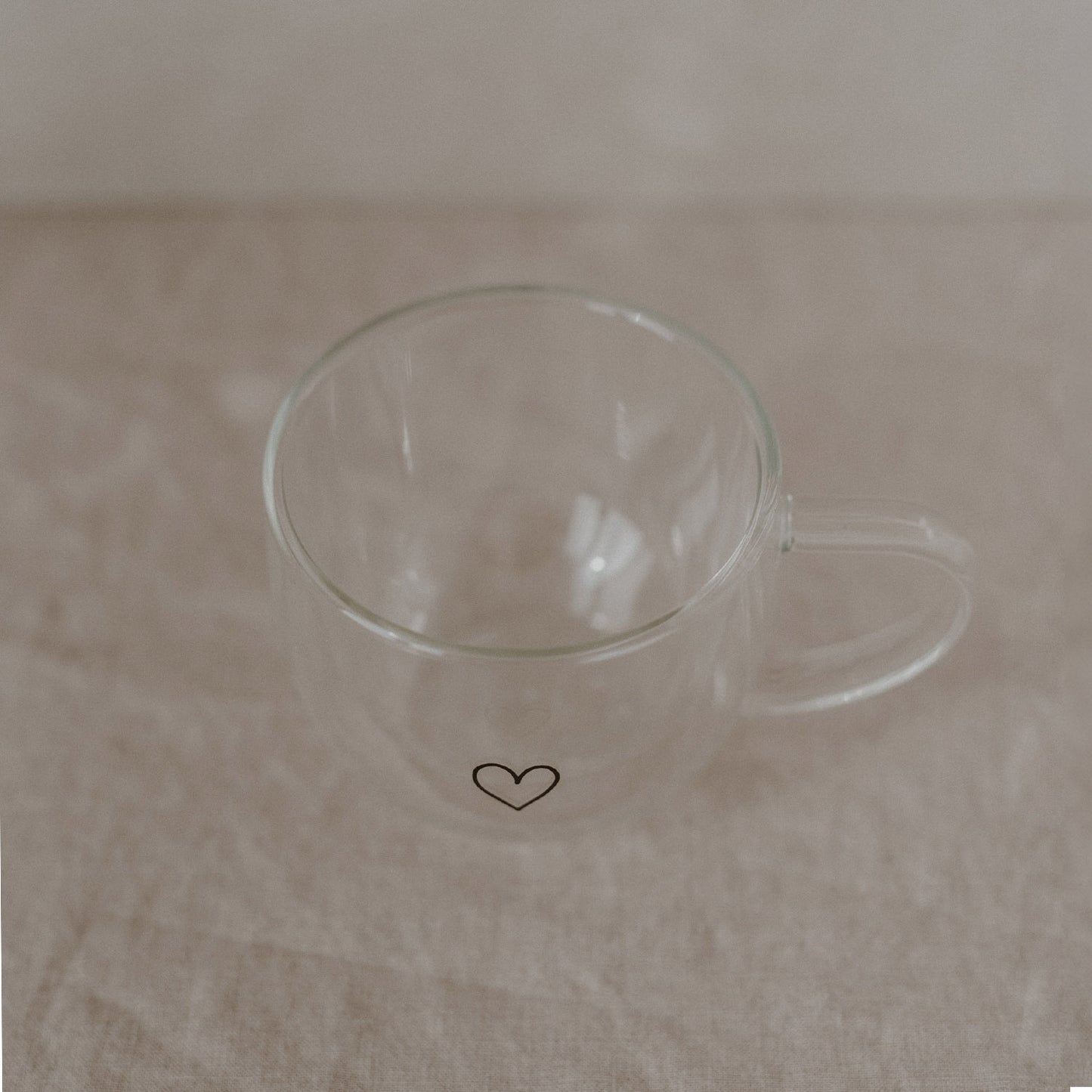 Doppelwandige Glastasse Herz 250ml (VE = 6 Stk)