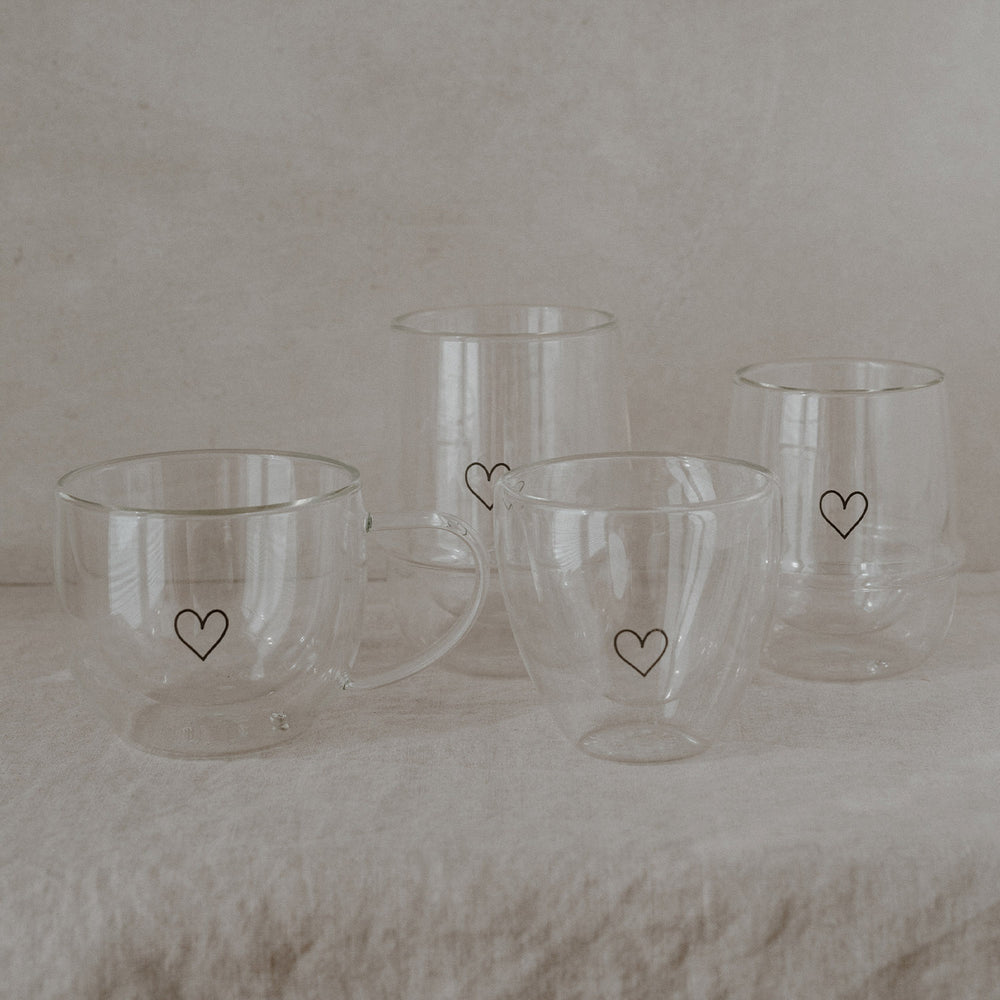 Verre double paroi 300ml cœur (VE = 6 pcs)