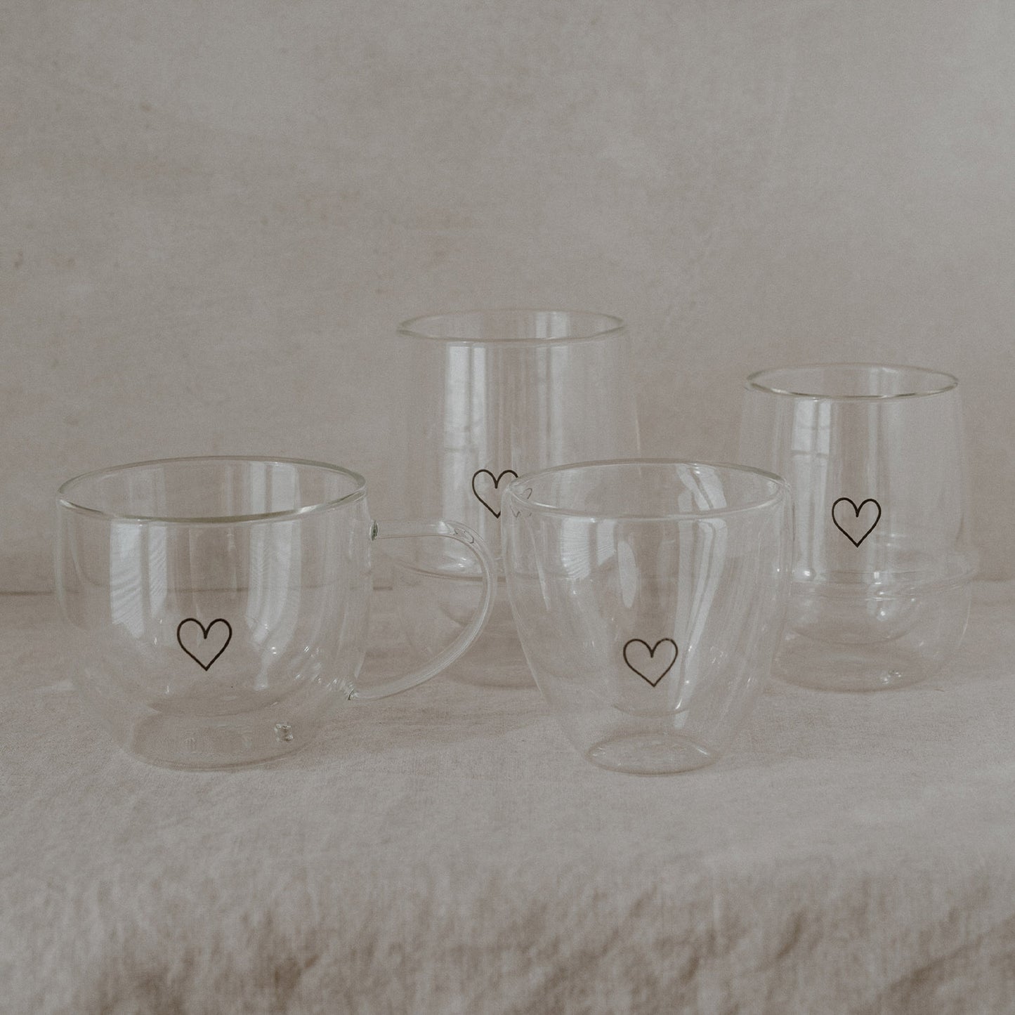 Verre double paroi 300ml cœur (VE = 6 pcs)