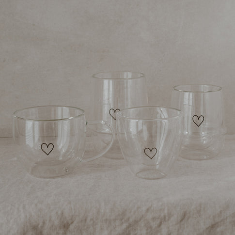 Verre double paroi 300ml cœur (VE = 6 pcs)