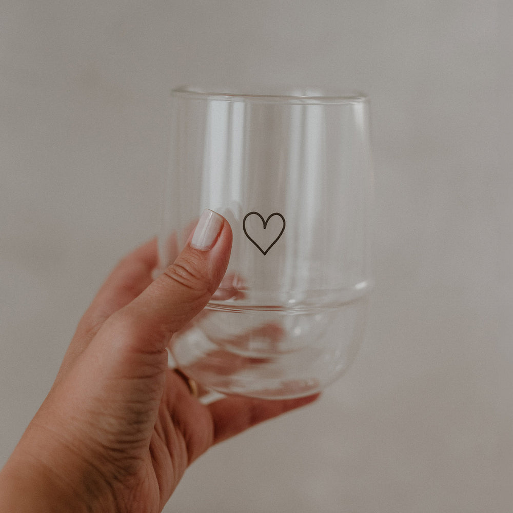 Verre double paroi 300ml cœur (VE = 6 pcs)