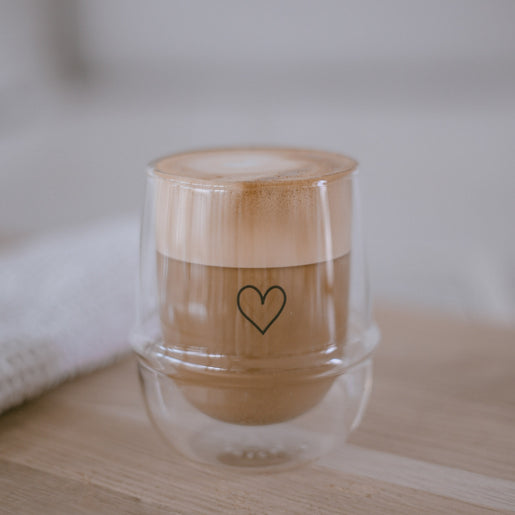 Doppelwandiges Glas 200ml Herz (VE = 6 Stk)