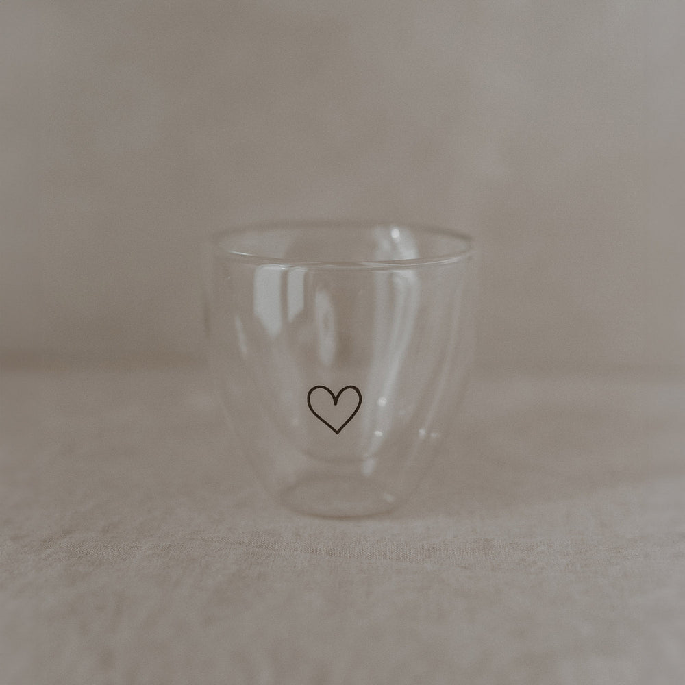 Double-walled heart glass heart 100ml (VE = 6 pcs)