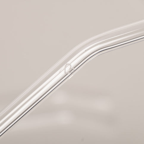 Bent heart transparent glass straws in a set of 4 (VE = 10 sets)