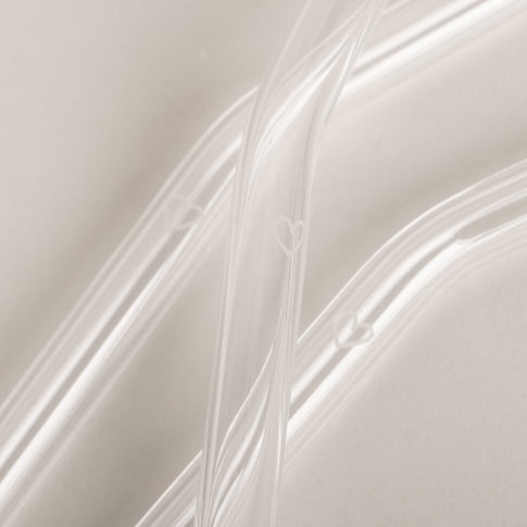 Bent heart transparent glass straws in a set of 4 (VE = 10 sets)