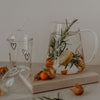 Bent heart transparent glass straws in a set of 4 (VE = 10 sets)